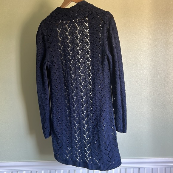 Blue Knit Long Sweater - Picture 3 of 3
